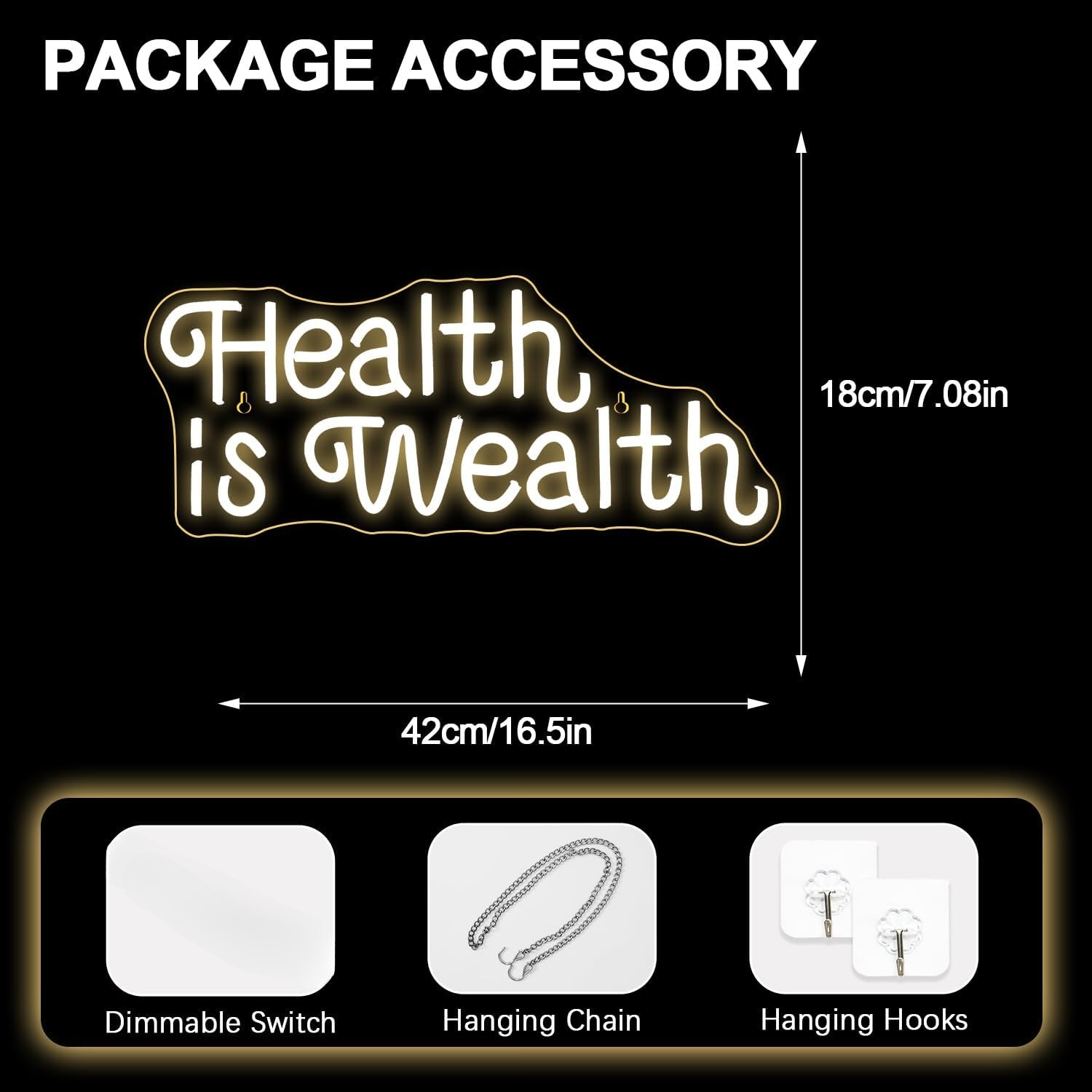 Health is Wealth Neon Sign USB - đánh giá và giá Health Wellness Yoga