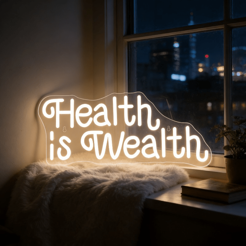 Health is Wealth Neon Sign LED - đánh giá và giá Health Wellness Yoga