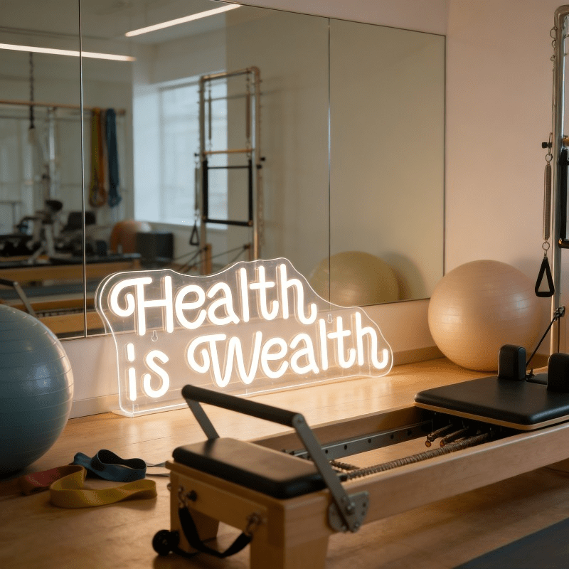 Health is Wealth Neon Sign LED - đánh giá và giá Health Wellness Yoga