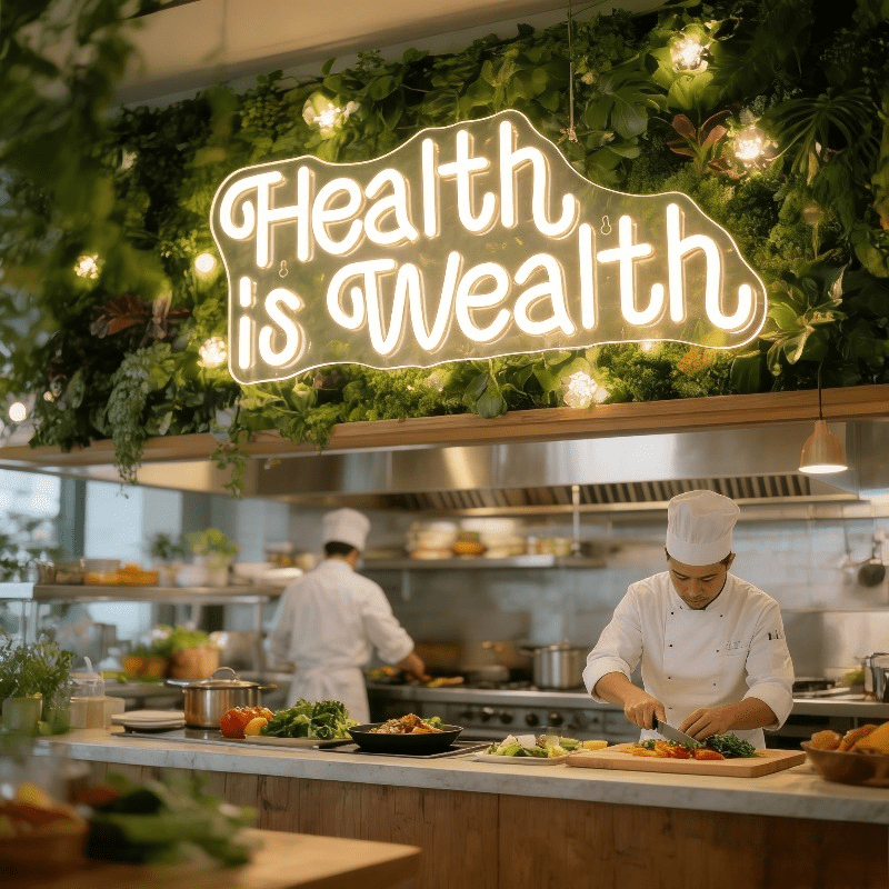 Health is Wealth Neon Sign LED - đánh giá và giá Health Wellness Yoga